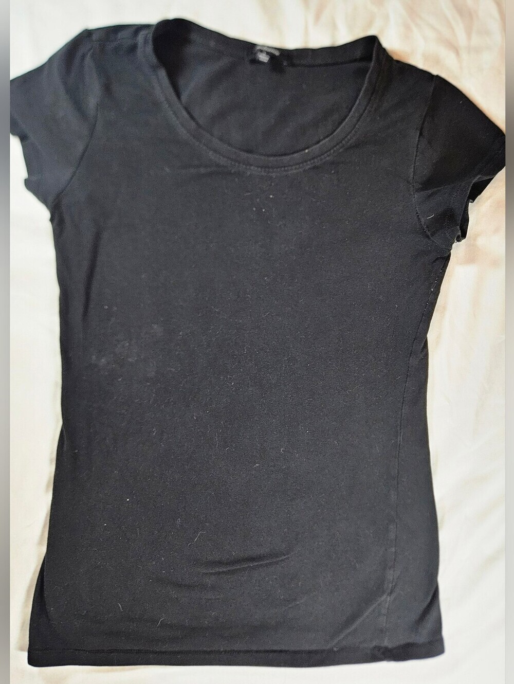 Ambiance Womens Black Crewneck Pullover Short Sleeve Shirt Size Large